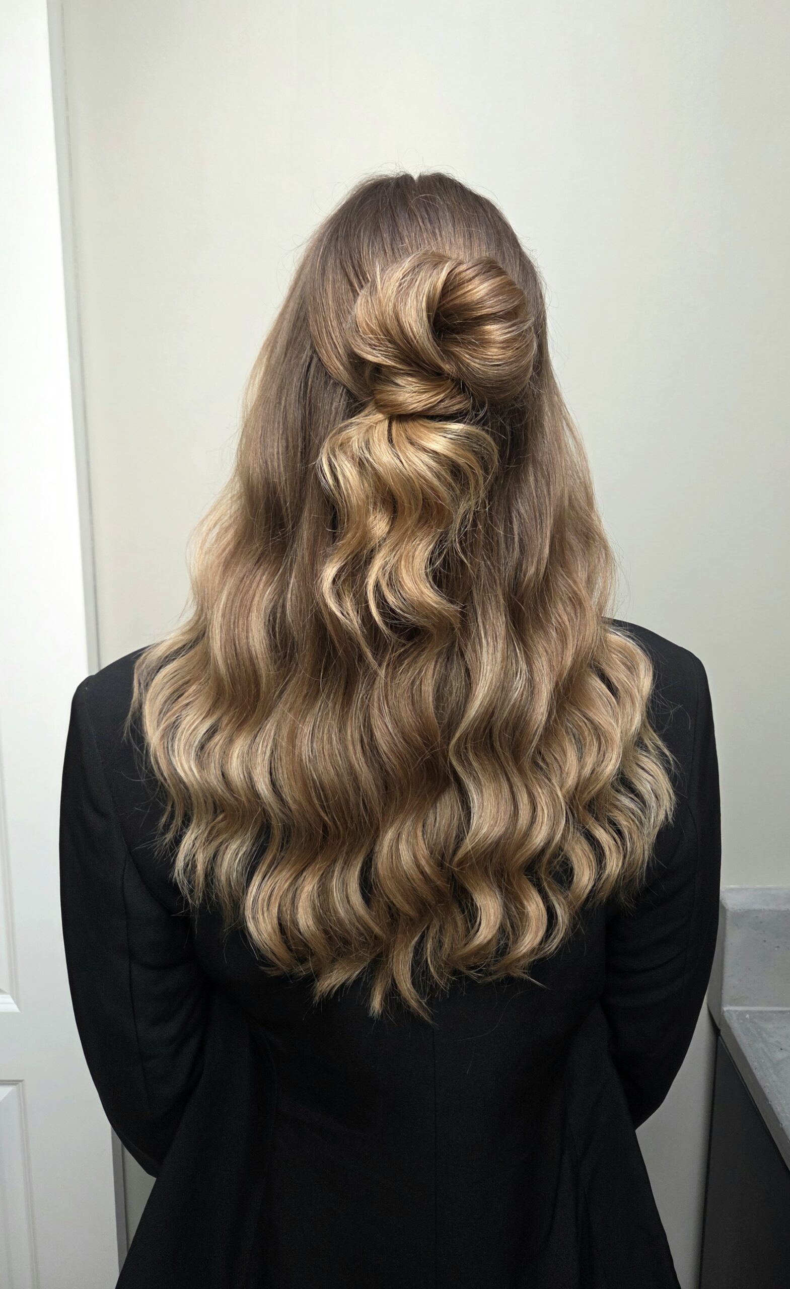 half up twist bun